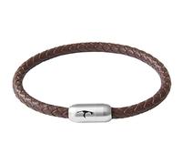 Paris Montana Lederarmband geflochten | Braun Cognacfarben | Edelstahl Magnetverschluss mit Anker- oder Sylt-Gravur | Durchmesser von 6mm Ø |Handgefertigt| Maritim (21.00, Sylt-Gravur)
