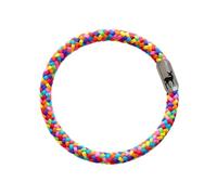 Paris Montana Segeltau Armband mit Magnetverschluss und Reh Gravur - maritimer Unisex Schmuck für Damen & Herren (Regenbogen, 20 cm)