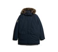 Superdry Herren Parka Everest mit Kunstfellbesatz Finster Marineblau L