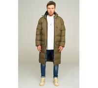 Parka BEHYPE "LONGLINE PUFFER PARKA", Herren, Gr. M, grün (khaki), 100% Polyester, unifarben, normal, ohne Ausschnitt, Jacken Parka, mit Kapuze (85891938-M) khaki