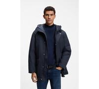 Parka BOSS ORANGE "Osiass1", Herren, Gr. 50, blau (dunkelblau404), Web, Obermaterial: 100% Polyester, unifarben, relaxed fit Po-bedeckend, Jacken Parka, im Relaxed Fit, wasserabweisend (36670261-50) d