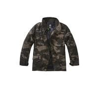Parka BRANDIT "Brandit Herren Kids M65 Standard Jacket", Mädchen, Gr. 134/140, grün (schwarzcamo), 100% Polyester, unifarben, normal, amerikanischer Ausschnitt, Jacken Parka (44111431-134) schwarzcamo