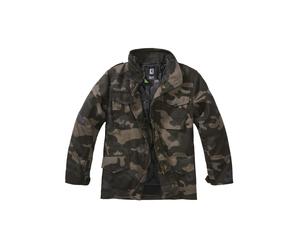 Parka BRANDIT "Brandit Herren Kids M65 Standard Jacket", Mädchen, Gr. 170/176, grün (schwarzcamo), 100% Polyester, unifarben, normal, amerikanischer Ausschnitt, Jacken Parka (44111431-170) schwarzcamo