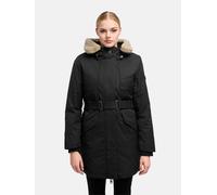 Winterjacke MARIKOO "Calistaa", Damen, Gr. XXL, schwarz, Obermaterial: 55% Nylon, 45% Baumwolle, Jacken Winterjacke, Warmer Damen Wintermantel mit Taillengürtel und hohem Kragen (76005715-XXL) schwarz