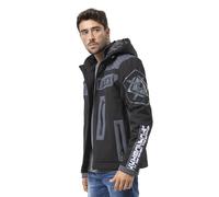 Parka CIPO & BAXX "Jacke", Herren, Gr. M, schwarz, Stoff, 100% Polyester, bedruckt, regular fit normal, Jacken Parka, im modernen Look (43855619-M) schwarz
