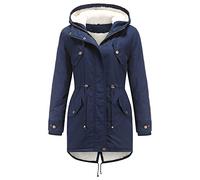 Parka Damen Winter,Winterjacke Damen Jacke Winter Warm Winterparka Gefüttert Mantel Parka Lang Wintermantel Elegant Wasserabweisend Outdoor,Daunenmantel Damen,Damen Winter Jacke,A Navy,L