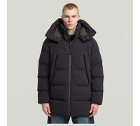 Parka G-STAR "G-Whistler Padded Hooded 2.0", Herren, Gr. XXL, dk schwarz, Web, Obermaterial: 100% Polyester, regular fit hüftbedeckend, hoch geschlossener Ausschnitt, elastischer Bund, Jacken, mit Ste