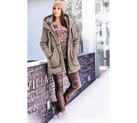 Parka HEINE, Damen, Gr. 38, grau (taupe), 90% Polyester, 10% Polyamid, 90% Polyester, 10% Polyamid, Füllung:100% Polyester, unifarben, Jacken Parka (55946966-38) taupe