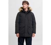 Parka JACK & JONES "JJCAMP FAUX FUR PARKA BF", Herren, Gr. L, schwarz, Web, Obermaterial: 100% Polyester, unifarben, regular fit normal, Jacken Parka (44806822-L) schwarz