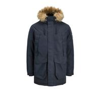 Parka JACK & JONES "JJCAMP FAUX FUR PARKA BF", Herren, Gr. XS, schwarz navy detail:tipping, Web, Obermaterial: 100% Polyester, unifarben, regular fit normal, Jacken Parka (39702136-XS) schwarz navy de