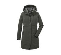 Parka KILLTEC "KOW 165 WMN PRK", Damen, Gr. 36, grün (graugrün), Obermaterial: 100% Polyester.Futter: 100% Polyester.Füllung: 100% Polyester, Jacken Parka, Wasser- und winddichter Parka mit Teddyfleec
