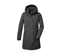 Parka KILLTEC "KOW 303 WMN PRK", Damen, Gr. 42, grau (anthrazit), Obermaterial: 100% Polyester;Futter: 100% Polyester;Füllung: 100% Polyester, Jacken Parka, Wasserdichter, atmungsaktiver Damenparka mi