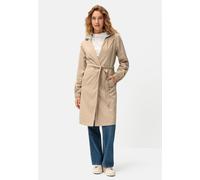 Parka LASCANA, Damen, Gr. 42, beige (sand), Web, Obermaterial: 100% Polyester. Futter: 100% Polyester. Kapuze: 85% Baumwolle, 15% Polyester, unifarben mit Farbeinsatz, figurumspielend kniebedeckend, t