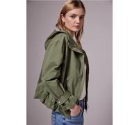 Parka STREET ONE STUDIO, Damen, Gr. 46, grün (summer khaki), Web, Obermaterial: 52% Baumwolle, 40% Polyester, 8% Polyamid; Futter: 100% Polyester, unifarben, gerade normal, ohne Ausschnitt, Bündchen, 