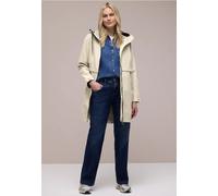 Parka STREET ONE, Damen, Gr. 36, powder beige, Web, Obermaterial: 68% Baumwolle, 32% Nylon; Futter: 100% Polyester, unifarben, normal normal, ohne Ausschnitt, Bündchen, Jacken Parka, mit Kapuze (35807
