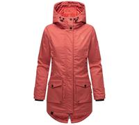 Navahoo Damen Übergangsjacke Warmer Kurzmantel Regenjacke mit Kapuze Brinjaa Rouge Gr. XS