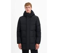 Parka NO EXCESS "No Excess Langer Steppparka Jacket Long Parka Hood Padded", Herren, Gr. L, schwarz, 100% Polyester, Jacken Parka (92715611-L) schwarz