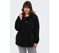 Parka ONLY CARMAKOMA "CARNEWSTARLINE SPRING JACKET CC OTW", Damen, Gr. S, schwarz, Web, Obermaterial: 92% Polyester, 8% Nylon, unifarben, regular fit, Jacken Parka (66066308-S) schwarz