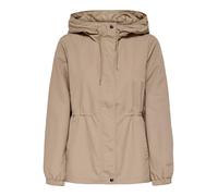 Parka ONLY "ONLASTA LIFE STRING PARKA OTW", Damen, Gr. S, beige (humus), Web, Obermaterial: 100% Polyester, unifarben, normal, elastischer Bund, Jacken Parka, Kunstfaser (75903052-S) humus