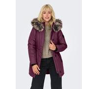 Parka ONLY "ONLIRIS FUR WINTER PARKA LIFE CC OTW", Damen, Gr. XS, braun (mauve wine detail:braun fur), Web, Obermaterial: 100% Polyester, unifarben, regular fit taillenbedeckt, hoch geschlossener Auss