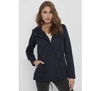 Parka ONLY "ONLLORCA CANVAS PARKA CC OTW", Damen, Gr. XL, blau (blau graphite), Web, Obermaterial: 80% Polyester, 20% Baumwolle, unifarben, ca. Mitte Oberschenkel, Jacken Parka, mit Kapuze (73344931-X