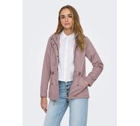 Parka ONLY "ONLLORCA LIFE CANVAS PARKA CC OTW", Damen, Gr. M, burnished lila, Web, Obermaterial: 80% Polyester, 20% Baumwolle, unifarben, regular fit hüftlang, Jacken Parka, mit Kordelzug in der Taill