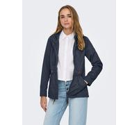 Parka ONLY "ONLLORCA LIFE CANVAS PARKA CC OTW", Damen, Gr. S, blau (ombre blau), Web, Obermaterial: 80% Polyester, 20% Baumwolle, unifarben, regular fit hüftlang, Jacken Parka, mit Kordelzug in der Ta
