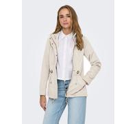 Parka ONLY "ONLLORCA LIFE CANVAS PARKA CC OTW", Damen, Gr. S, moonbeam, Web, Obermaterial: 80% Polyester, 20% Baumwolle, unifarben, regular fit hüftlang, Jacken Parka (37383469-S) moonbeam