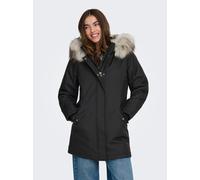 Parka ONLY "ONLNEWKATY PARKA LIFE OTW CC", Damen, Gr. L, schwarz (schwarz detail:nature fur), Web, Obermaterial: 100% Polyester, unifarben, regular fit, Jacken Parka, Kunstfaser (31207619-L) schwarz d
