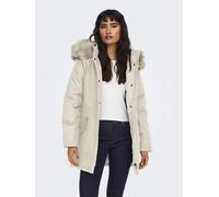 Parka ONLY "ONLNEWKATY PARKA LIFE OTW CC", Damen, Gr. S, moonbeam detail:nature fur, Web, Obermaterial: 100% Polyester, unifarben, regular fit, Jacken (41423929-S) moonbeam detail:nature fur