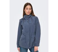 Parka ONLY "ONLNEWSTARLINE SPRING JACKET CC OTW", Damen, Gr. L, ombre blau, Web, Obermaterial: 92% Polyester, 8% Nylon, unifarben, hüftlang, Jacken Parka, mit durchgehendem und verdecktem Reißverschlu