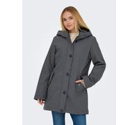 Parka ONLY "ONLOLIVIA LIFE PARKA COAT CS OTW", Damen, Gr. XS, grau (schwarzened pearl), Web, Obermaterial: 100% Polyester, unifarben, Jacken Parka (25533069-XS) schwarzened pearl