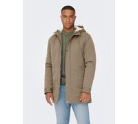 Parka ONLY & SONS "ONSALEXANDER LIFE PARKA OTW VD", Herren, Gr. XL, walnut, Web, Obermaterial: 100% Polyester, unifarben, regular fit Po-bedeckend, gerader Abschluss, Jacken Parka, Polyester, regular