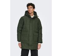 Parka ONLY & SONS "ONSCAM PARKA OTW", Herren, Gr. L, forest night, Web, Obermaterial: 100% Polyester, unifarben, Windstopperbündchen, Jacken Parka (96591747-L) forest night