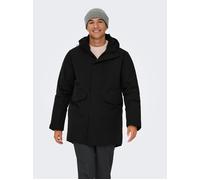Parka ONLY & SONS "ONSENRICO WATERPROOF STRETCH PARKA OTW", Herren, Gr. L, schwarz, Web, Obermaterial: 88% Nylon, 12% Elasthan, unifarben, Windstopperbündchen, Jacken Parka (33336704-L)