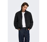 Parka ONLY & SONS "ONSRAY SHERPA JACKET OTW VD", Herren, Gr. M, phantom, Web, Obermaterial: 100% Polyester, unifarben, regular fit normal, gerader Abschluss, Jacken Parka, Polyester, regular fit (2758