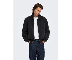 Parka ONLY & SONS "ONSRAY SHERPA JACKET OTW VD", Herren, Gr. XL, phantom, Web, Obermaterial: 100% Polyester, unifarben, regular fit normal, gerader Abschluss, Jacken Parka, Polyester, regular fit (275