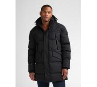 Parka PETROL INDUSTRIES, Herren, Gr. 3XL, schwarz (deep schwarz), Web, Obermaterial: 100% Polyester, unifarben, relaxed fit Po-bedeckend, Rippstrickbündchen, Jacken Parka, mit Steppnähten und Kapuze,