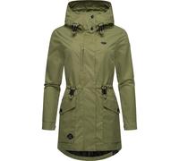 Ragwear leichte Damen wasserdichte Übergangsjacke kurze Jacke mit Taillenzugband und verstellbarer Kapuze Alysa YOUMODO Olive Gr. L