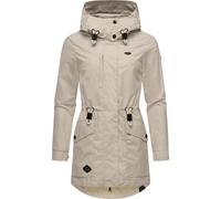 Ragwear leichte Damen wasserdichte Übergangsjacke kurze Jacke mit Taillenzugband und verstellbarer Kapuze Alysa YOUMODO Bone Gr. L