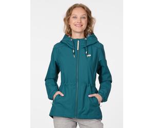 Parka RAGWEAR "DANKKA", Damen, Gr. L, grün (ocean grün), Web, Obermaterial: 100% Polyester, unifarben mit Farbeinsatz, normal, Jacken Parka, Mit Kordelzug, geblümtem Futter und reflektierenden Kordeln