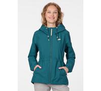 Parka RAGWEAR "DANKKA", Damen, Gr. S, grün (ocean grün), Web, Obermaterial: 100% Polyester, unifarben mit Farbeinsatz, normal, Jacken Parka, Mit Kordelzug, geblümtem Futter und reflektierenden Kordeln