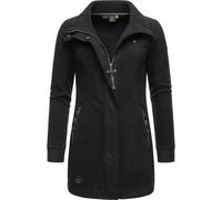 Parka RAGWEAR "Letrice Fleece", Damen, Gr. L (40), schwarz, Sweatware, 100% Polyester, tailliert Po-bedeckend, hoch geschlossener Ausschnitt, Ärmel ohne Ärmelschlitz normaler Saum, Jacken Parka, Sport