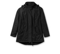 Parka SHEEGO, Damen, Gr. 50, schwarz, 65% Polyester, 35% Baumwolle, Kapuzenfutter:100% Polyester, Wattierung:100% Polyester, unifarben, Jacken Parka (16560619-50) schwarz