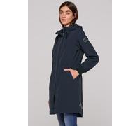 Parka SOCCX, Damen, Gr. M, blau, Web, Material: 100% Polyamid, Futter: 100% Polyester, bedruckt, bestickt, regular fit lang, eingesetzt Rippbündchen, Jacken Parka, mit Rippbündchen im Ärmel (38617710-
