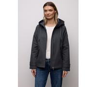 Parka STREET ONE, Damen, Gr. 42, grau (skyfall blau), Stoff, Obermaterial: 100% Polyester. Futter: 100% Polyester, unifarben, normal normal, ohne Ausschnitt, Bündchen, Jacken Parka, mit Kapuze (682218