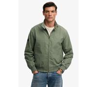 Parka SUPERDRY "CLASSIC HARRINGTON JACKET", Herren, Gr. M, grün (l pad grün), Web, Obermaterial: 52% Polyester, 48% Baumwolle, unifarben, relaxed fit normal, Jacken Parka, Relaxed Fit, mit hochschließ