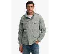Parka SUPERDRY "COTTON M65 JACKET", Herren, Gr. M, washed sage, Web, Obermaterial: 100% Baumwolle, unifarben, regular fit normal, Jacken Parka, mit Markenlabel, aus Baumwolle, Regular Fit, in normaler