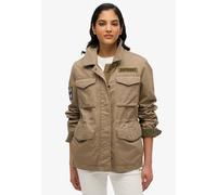 Parka SUPERDRY "EMBELLISHED M65 MILITARY JKT", Damen, Gr. S, grün (schwarz sage grün), Web, Obermaterial: 100% Baumwolle, unifarben, relaxed fit, Jacken Parka (65147117-S)