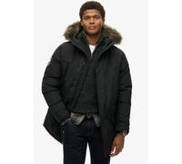 Parka SUPERDRY "EVEREST FAUX FUR PARKA JACKET", Herren, Gr. L, schwarz (jet schwarz), Web, Obermaterial: 100% Polyester, unifarben, loose fit Po-bedeckend, Jacken Parka, Kunstfaser, loose fit (4332995